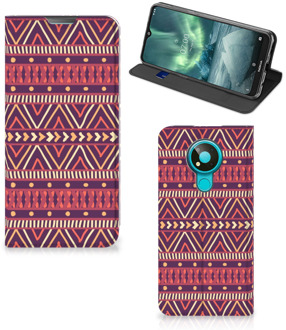 B2Ctelecom Bookcase Nokia 3.4 Smart Cover Aztec Purple