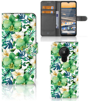 B2Ctelecom Bookcase Nokia 5.3 GSM Hoesje Orchidee Groen