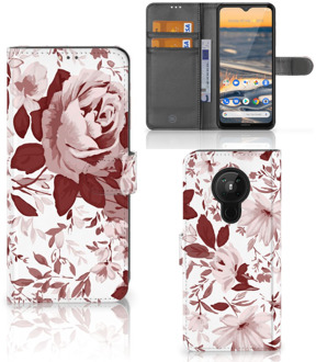 B2Ctelecom Bookcase Nokia 5.3 GSM Hoesje Watercolor Flowers