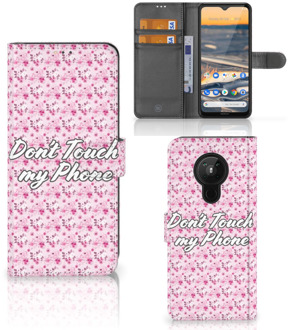 B2Ctelecom Bookcase Nokia 5.3 Hoesje Flowers Pink DTMP