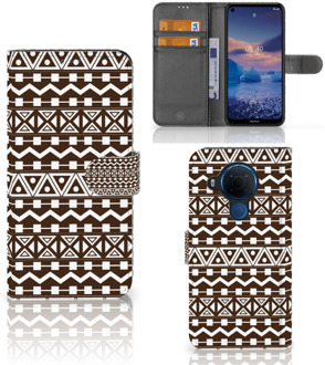 B2Ctelecom Bookcase Nokia 5.4 Hoesje Aztec Brown