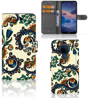 B2Ctelecom Bookcase Nokia 5.4 Hoesje Barok Flower