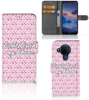 B2Ctelecom Bookcase Nokia 5.4 Hoesje Flowers Pink DTMP