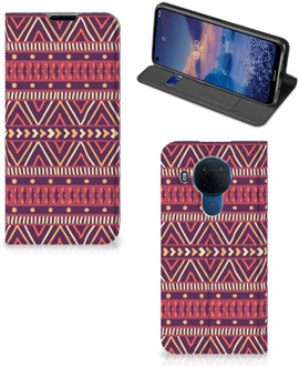 B2Ctelecom Bookcase Nokia 5.4 Smart Cover Aztec Purple