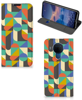 B2Ctelecom Bookcase Nokia 5.4 Smart Cover Funky Retro