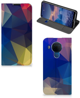 B2Ctelecom Bookcase Nokia 5.4 Telefoon Hoesje Polygon Dark