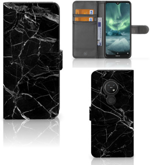 B2Ctelecom Bookcase Nokia 7.2 | Nokia 6.2 Marmer Zwart