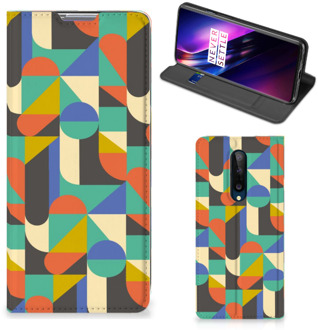 B2Ctelecom Bookcase OnePlus 8 Smart Cover Funky Retro