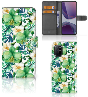 B2Ctelecom Bookcase OnePlus 8T GSM Hoesje Orchidee Groen