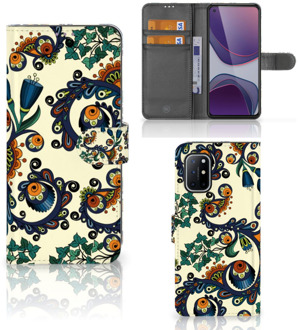 B2Ctelecom Bookcase OnePlus 8T Hoesje Barok Flower