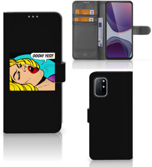 B2Ctelecom Bookcase OnePlus 8T Hoesje Popart Oh Yes