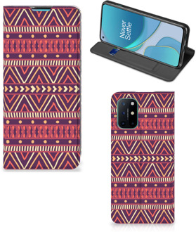 B2Ctelecom Bookcase OnePlus 8T Smart Cover Aztec Purple