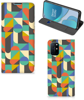 B2Ctelecom Bookcase OnePlus 8T Smart Cover Funky Retro