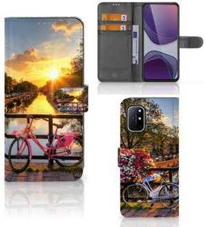 B2Ctelecom Bookcase OnePlus 8T Telefoon Hoesje Amsterdamse Grachten