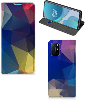 B2Ctelecom Bookcase OnePlus 8T Telefoon Hoesje Polygon Dark