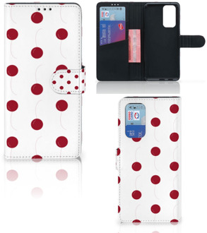 B2Ctelecom Bookcase OnePlus 9 Pro Hoesje Cherries