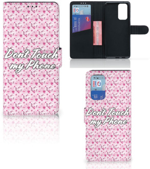 B2Ctelecom Bookcase OnePlus 9 Pro Hoesje Flowers Pink DTMP