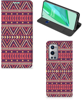 B2Ctelecom Bookcase OnePlus 9 Pro Smart Cover Aztec Purple