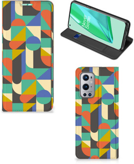 B2Ctelecom Bookcase OnePlus 9 Pro Smart Cover Funky Retro