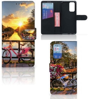 B2Ctelecom Bookcase OnePlus 9 Pro Telefoon Hoesje Amsterdamse Grachten