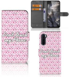 B2Ctelecom Bookcase OnePlus Nord Hoesje Flowers Pink DTMP