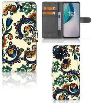 B2Ctelecom Bookcase OnePlus Nord N10 Hoesje Barok Flower