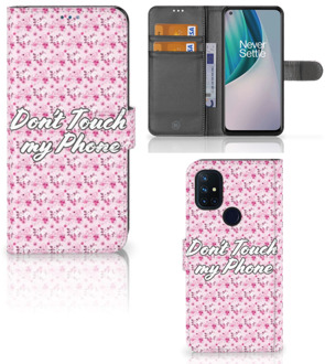 B2Ctelecom Bookcase OnePlus Nord N10 Hoesje Flowers Pink DTMP