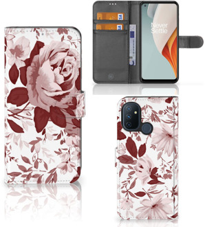 B2Ctelecom Bookcase OnePlus Nord N100 GSM Hoesje Watercolor Flowers