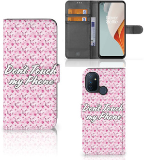 B2Ctelecom Bookcase OnePlus Nord N100 Hoesje Flowers Pink DTMP