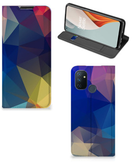 B2Ctelecom Bookcase OnePlus Nord N100 Telefoon Hoesje Polygon Dark