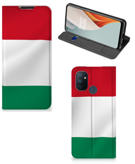 B2Ctelecom Bookcase OnePlus Nord N100 Telefoonhoesje met Pasjeshouder Hongaarse Vlag