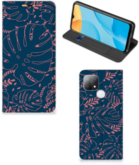 B2Ctelecom Bookcase OPPO A15 Smartphone Hoesje Palm Leaves