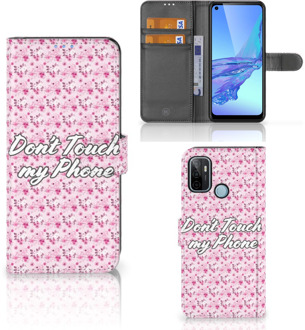 B2Ctelecom Bookcase OPPO A53 | OPPO A53s Hoesje Flowers Pink DTMP