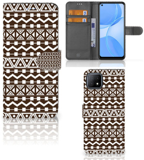 B2Ctelecom Bookcase OPPO A73 5G Hoesje Aztec Brown