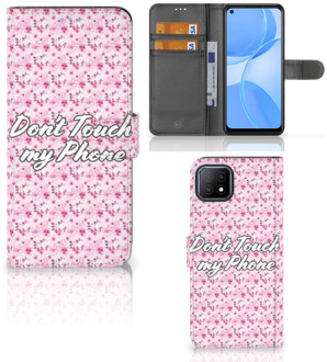 B2Ctelecom Bookcase OPPO A73 5G Hoesje Flowers Pink DTMP