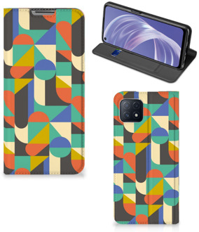 B2Ctelecom Bookcase OPPO A73 5G Smart Cover Funky Retro