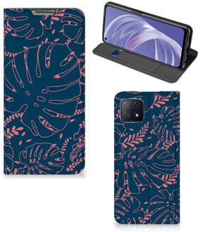 B2Ctelecom Bookcase OPPO A73 5G Smartphone Hoesje Palm Leaves