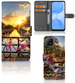 B2Ctelecom Bookcase OPPO A73 5G Telefoon Hoesje Amsterdamse Grachten