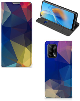 B2Ctelecom Bookcase OPPO A74 4G Telefoon Hoesje Polygon Dark