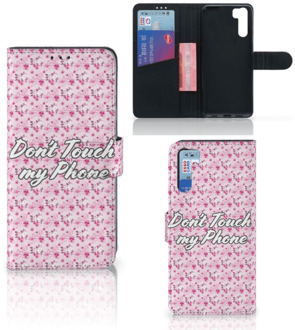 B2Ctelecom Bookcase OPPO A91 | Reno3 Hoesje Flowers Pink DTMP