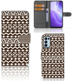 B2Ctelecom Bookcase OPPO Find X3 Lite Hoesje Aztec Brown