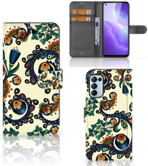 B2Ctelecom Bookcase OPPO Find X3 Lite Hoesje Barok Flower