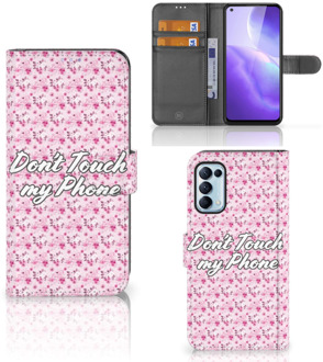 B2Ctelecom Bookcase OPPO Find X3 Lite Hoesje Flowers Pink DTMP