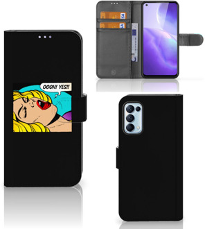 B2Ctelecom Bookcase OPPO Find X3 Lite Hoesje Popart Oh Yes