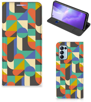 B2Ctelecom Bookcase OPPO Find X3 Lite Smart Cover Funky Retro