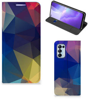 B2Ctelecom Bookcase OPPO Find X3 Lite Telefoon Hoesje Polygon Dark