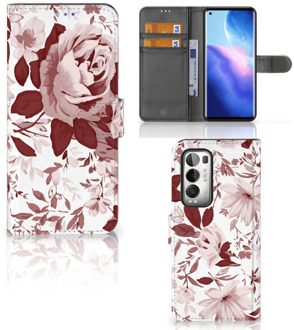 B2Ctelecom Bookcase OPPO Find X3 Neo 5G GSM Hoesje Watercolor Flowers