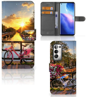 B2Ctelecom Bookcase OPPO Find X3 Neo 5G Telefoon Hoesje Amsterdamse Grachten