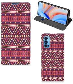 B2Ctelecom Bookcase OPPO Reno4 Pro 5G Smart Cover Aztec Purple