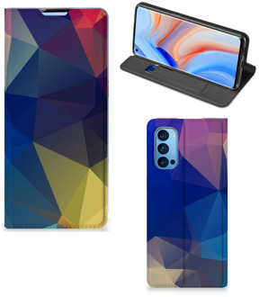 B2Ctelecom Bookcase OPPO Reno4 Pro 5G Telefoon Hoesje Polygon Dark